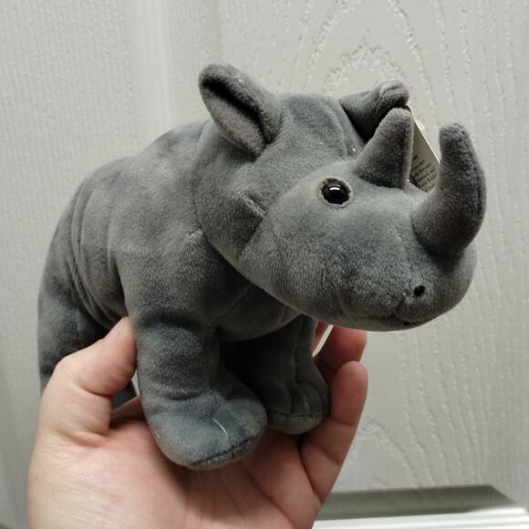 Rhinoceros Gray Gund World Wildlife Fund Plush Toy WWF 9" Stuffed Animal NWT - Picture 1 of 9
